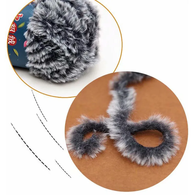 Imitation of Velvet Fiber Yarn, 100% Polyester, DIY Hand Woven, Baby Hats Yarn