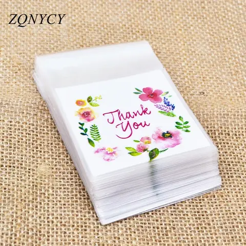 Plastic Thank You Bags 100 pcs ZQNYCY