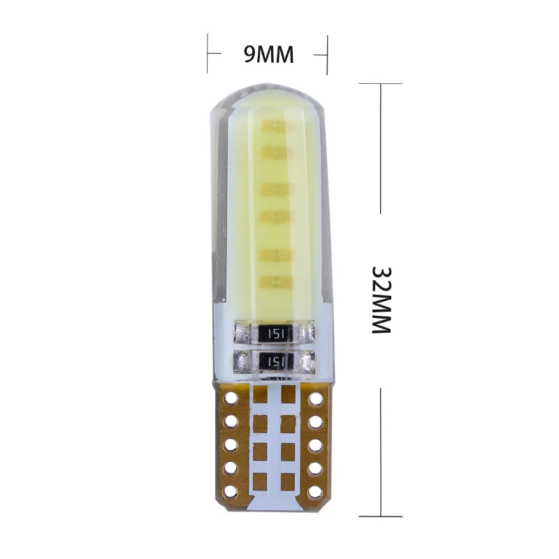 2Pc LED T10 W5W หลอดไฟ Led W5W สัญญาณ Canbus 12SMD T10ซิลิโคนไฟ LED ไม่มีข้อผิดพลาดที่จอดรถโคมไฟป้ายทะเบียน DC12V