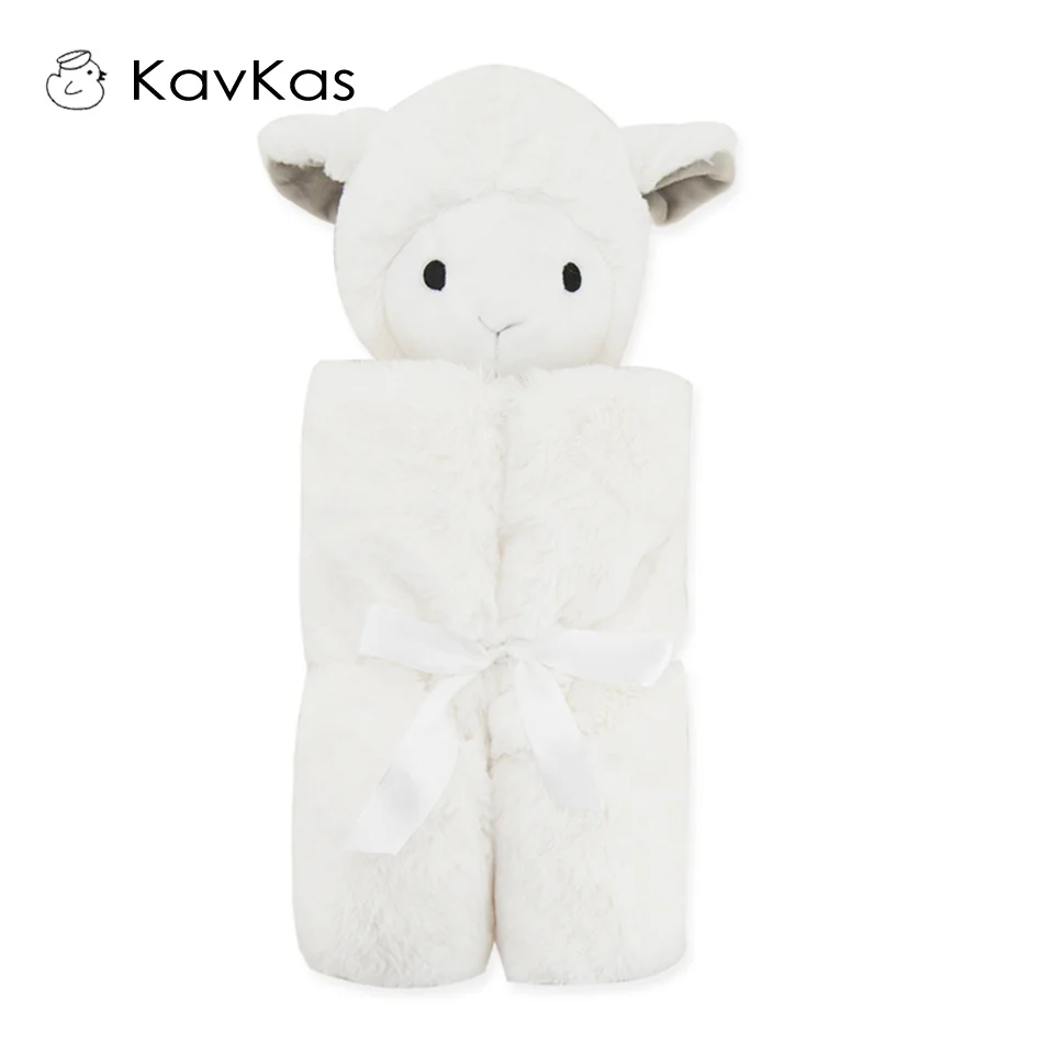 Kavkas Baby Blanket 76*76cm Coral Fleece Winter Brown Bear Newborn Infantile Swaddle Blanket Flokati