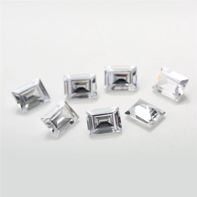 3x5~7x9mm Rectangle Shape Baguette Cut 5A White Color CZ Stone Zircon Synthetic Gems Cubic Zirconia For Jewelry