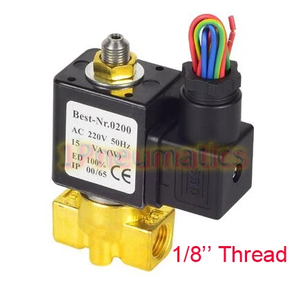 Free Shipping 10PCS/LOT Ports 1/8'' 3 Way Mini Water Solenoid Valve 1PC-VX2320-06 AC220V