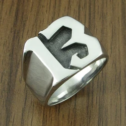 Punk Size 7-14# 316L Stainless Steel Number 13 Letter Biker Ring Jewelry