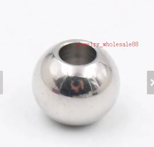 Menge in groß 50 stücke Chirurgische Edelstahl Glänzend lose perlen Solide Ball schmucksachen/machen DIY Mit loch