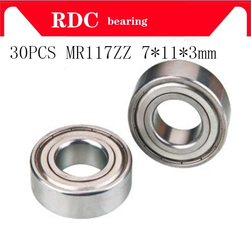 

30PCS ABEC-5 MR117ZZ MR117Z MR117 ZZ 7*11*3 mm 7x11x3 mm MiniatureThin Wall High quality Deep Groove Ball Bearing