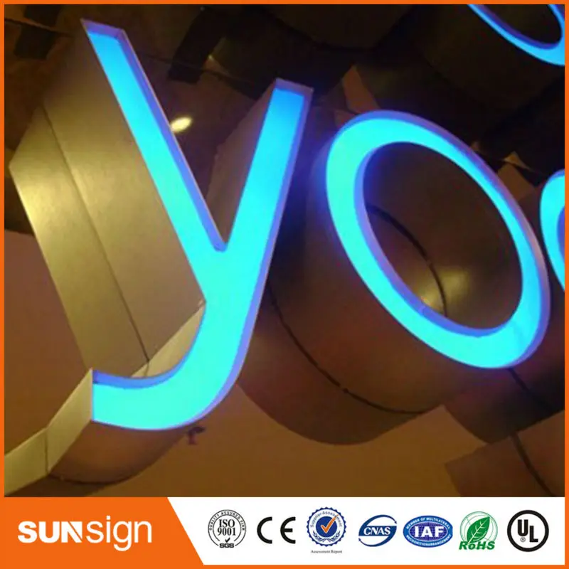 Merk Winkel Frontlit Led Logo Bewegwijzering Hoge Lichtgevende Frontlit Acryl Logo Teken