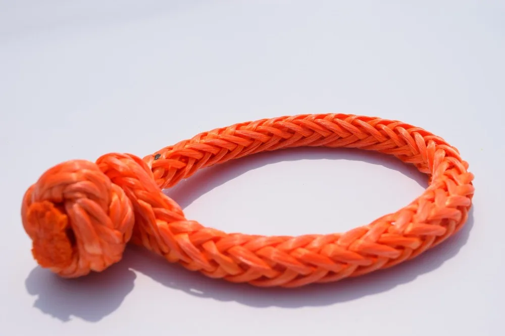 Free Shipping Orange 6mm*80mm Synthetic Rope Shackle,Soft Shackle for Yacht,Recovery Soft Grip