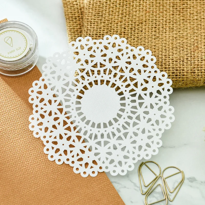 KSCRAFT White Lace Paper Doilies/Placemats for Wedding Party Decoration Supplies Scrapbooking Paper Crafts