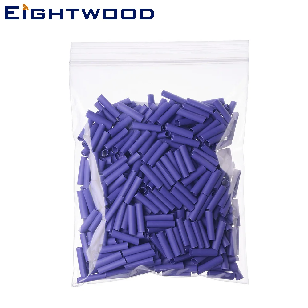 Eightwood 100PCS Heat Shrink Tubing Purple Wire Wrap Cable Sleeve OD 3.5*18mm Length 18mm for Diameter 2mm-3.8mm  Coaxial Cable