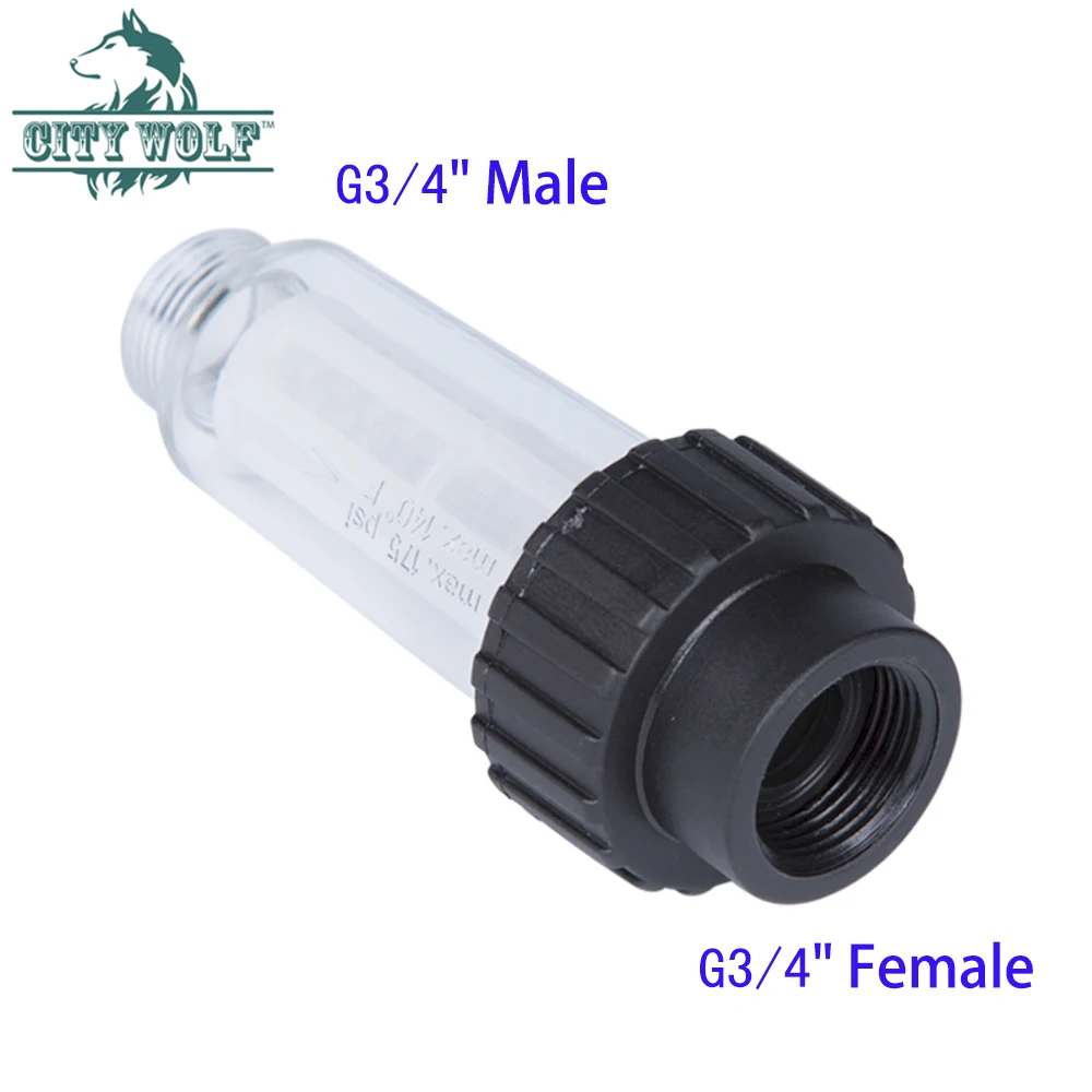 Water Filter G3/4 Thread Garden Hose Adaptor Inlet Water FIiter High Pressure Washer Filiter For Karcher Huter Lavor Parkside