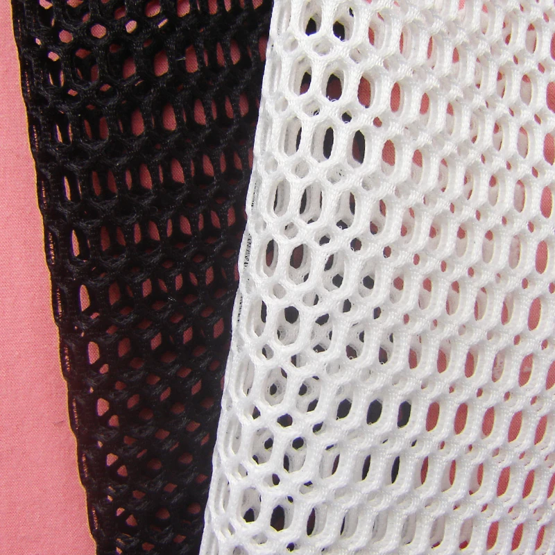 3D Air Mesh Fabric Dress, Garment Cloth, Sandwich Fashion Designer, Round Thick, Bright White, Black, 1Yard