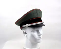 WW2 GERMAN ELITE OFFICER BRIMMED HAT CAP COLLECTIBLES WOOLEN SILVER CHIN CORD -SIZE 57 58 59 60 cm