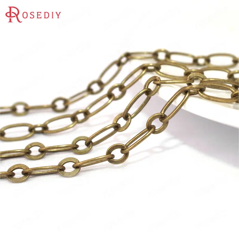 

(20005)5 Meters 2MM 4MM Bronze Copper 1+1 Figaro Chains Flat Long Oval Shape Link Chains Necklace Chains Diy Jewelry Accessories