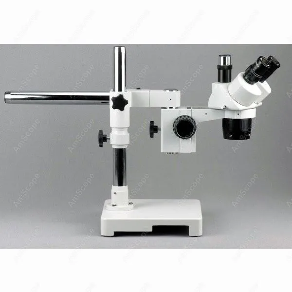 Boom Stand Trinocular Microscope--AmScope Supplies 10X-20X-30X-60X Boom Stand Trinocular Stereo Microscope + Fluo Light