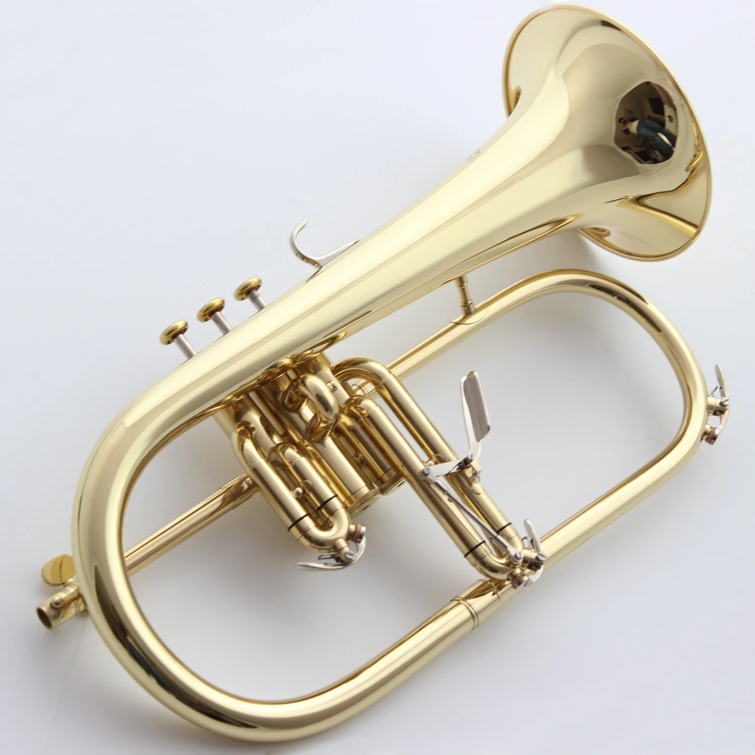 Brand New Professional Flugelhorn 183 Gold Lacquer With Case Profession Flugelhorns Bb Yellow Brass Bell