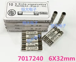 Free Shipping 10 pieces/lot 6.3x32 mm FF315mA 1000V 7017240 6*32mm FF 315mA 0.315A 1KV supply high voltage fuse