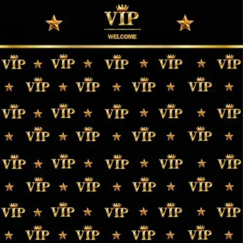 

10x10FT Welcome VIP Reception Crown Stars Party Event Custom Photo Backdrops Studio Background Vinyl 300cm x 300cm