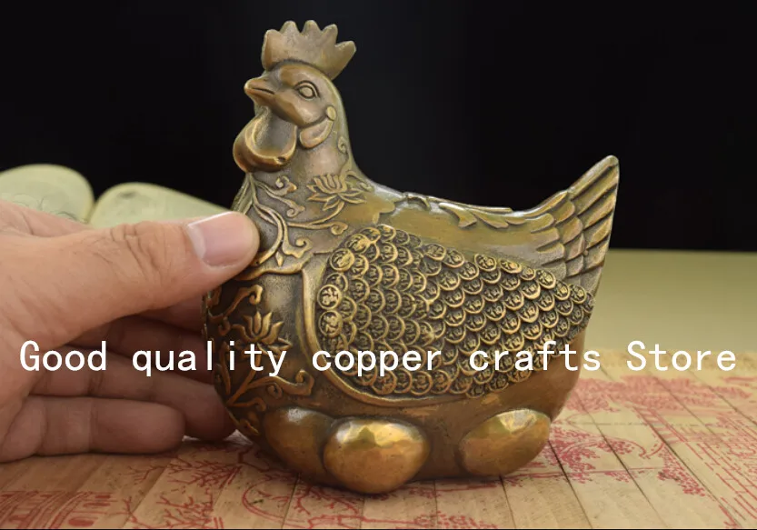 Collection decorations hens lay eggs wealth brass crafts statue