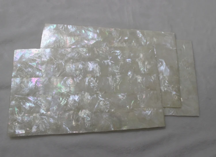 10pcs/lot 1.5MM thicke white mother of pearl sheets 140x240mm MOP laminates shell paper furniture inlay guitar inlay accessories image 3
