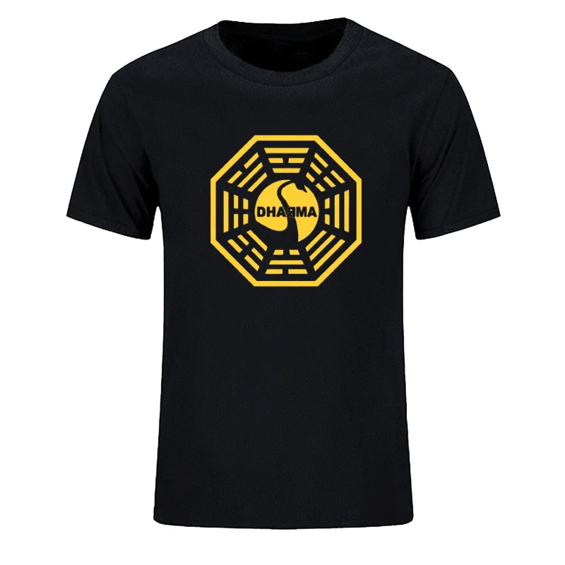 American TV Series LOST Dharma Initiative Men Fitness Cotton Short Sleeve T-shirt XS-XXL