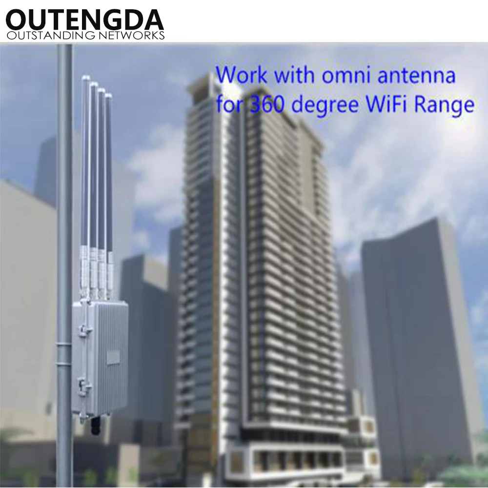 Enrutador de punto de acceso inalámbrico inteligente de alta potencia, potenciador de señal de Proyecto de Cobertura WIFI al aire libre, 802.11AC, 5,8 Ghz, 1200Mbps