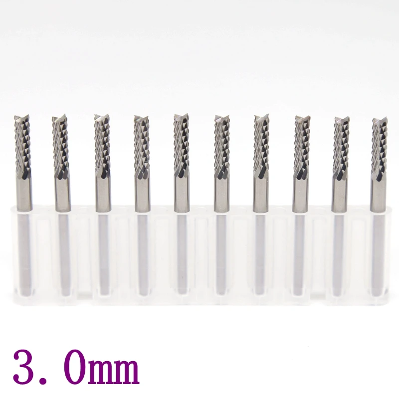 3.0mm PCB Strawberry Milling Cutter 10PCS Metal Woodworking CNC Router Power Tools Tungsten Carbide Drilling Machine Accessories