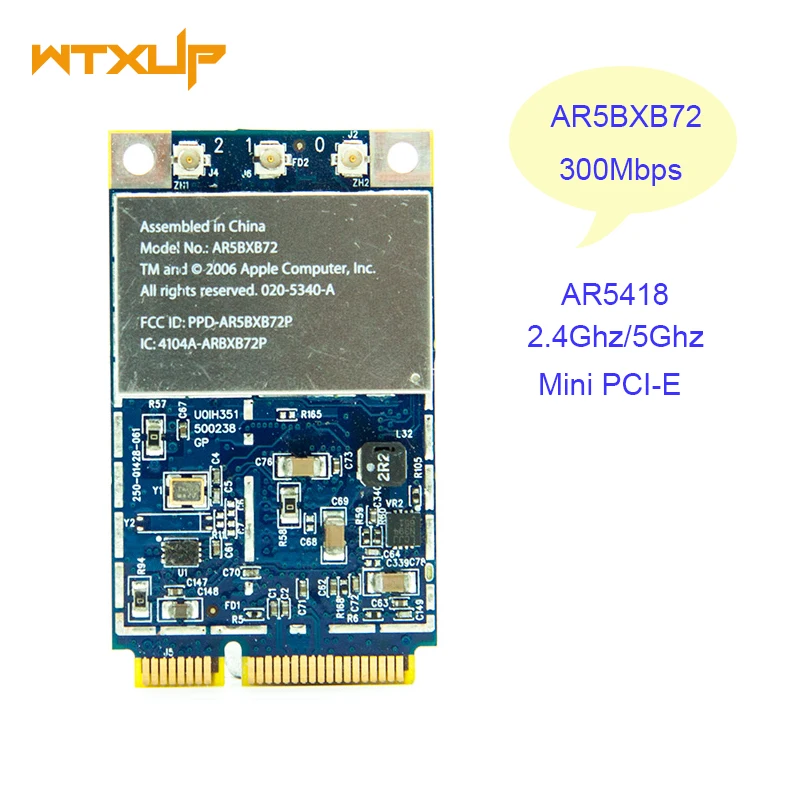 AR5418 AR5BXB72 AR5008 300Mbps 802.11a/b/g/n Dual band Wifi Wireless WLan Mini PCI-E Card for Apple Mac Dell Acer Asus