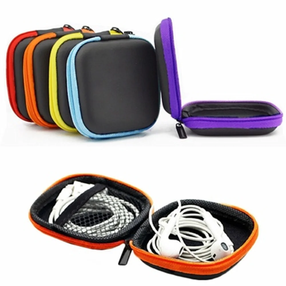 2.9 Inch Zipper Earphone Case Mini Headphone SD Card Bag Cable Storage Box Key Wallet Coin Purse Portable Travel Organizer Acces