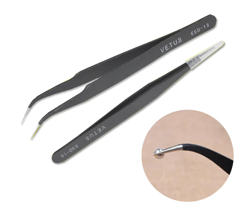 2Pcs/Set Anti-static Elbow and Straight Stainless Steel Tweezers for Bakeware Decoration Fondant Cake Sugarcraft Tweezer Tools