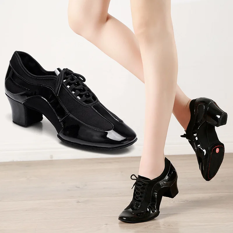 Sapatos femininos para dança, tênis profissional para professores de mulheres, sapato de prática 5 cm, feminino