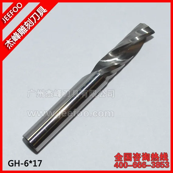 6*17mm Solid carbide One Flute Spiral Bits for cnc machine, CNC Milling Cutters, CNC Router Bit, Acrylic Tools