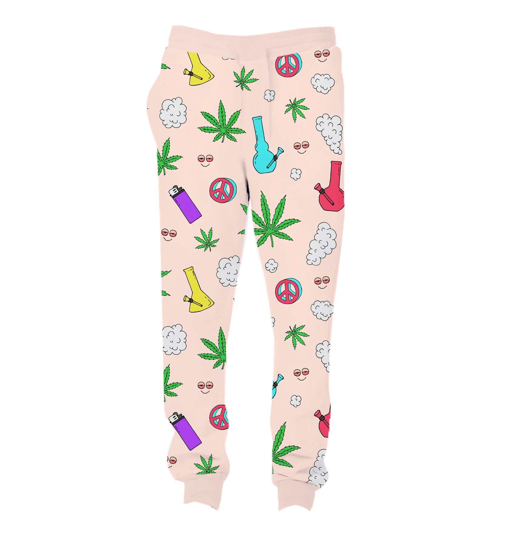 

REAL American US SIZE Stoner 420 3D Sublimation Print String Jogger Sweat Pants