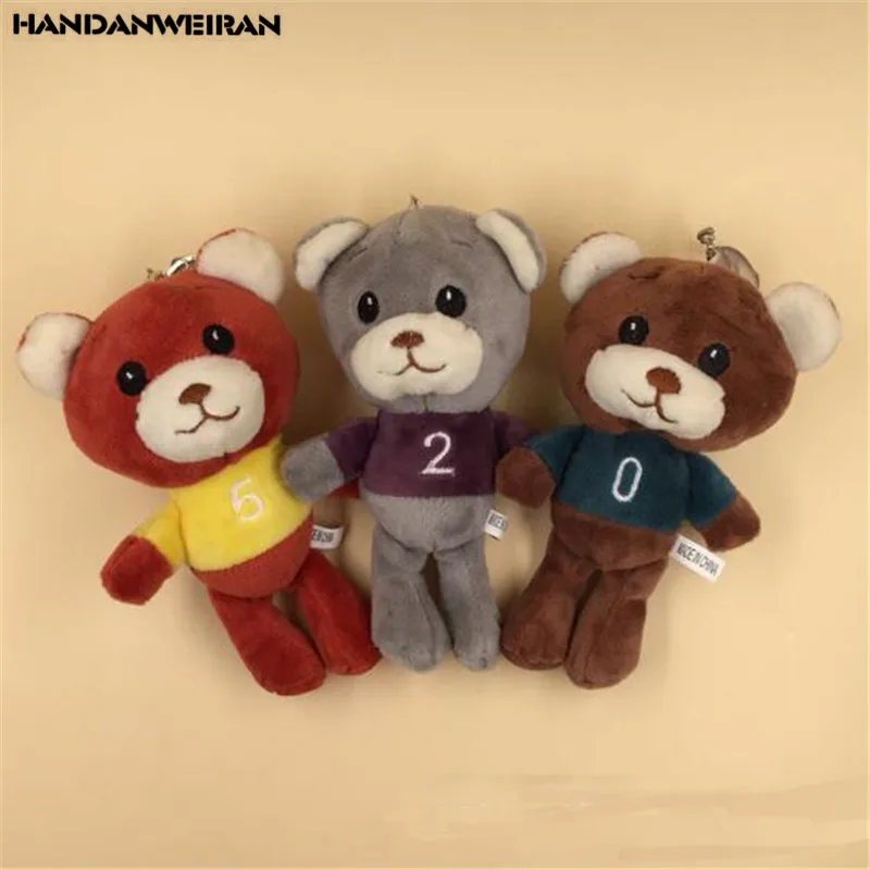 1PCS Mini Color Matching Bear Plush Toy For Girls Small Pendant Cute Bear Stuffed Toy Keychain Christmas Gifts 16CM