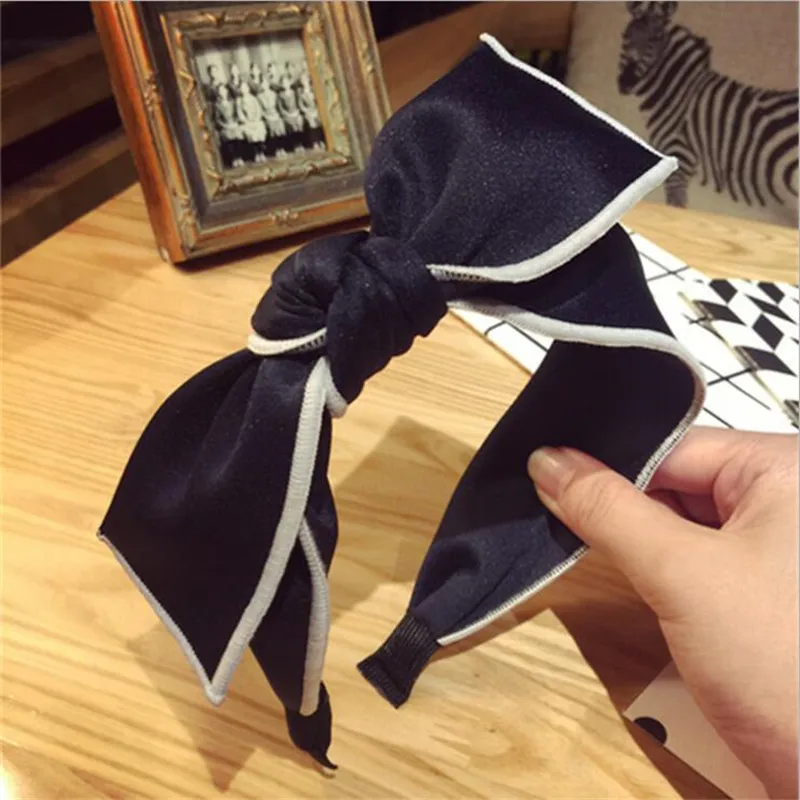 Korean Boutique Hairband Black White Bowknot Headband Women Girls Hair Head Hoop Bands Accessories For Women Scrunchy Hairbands