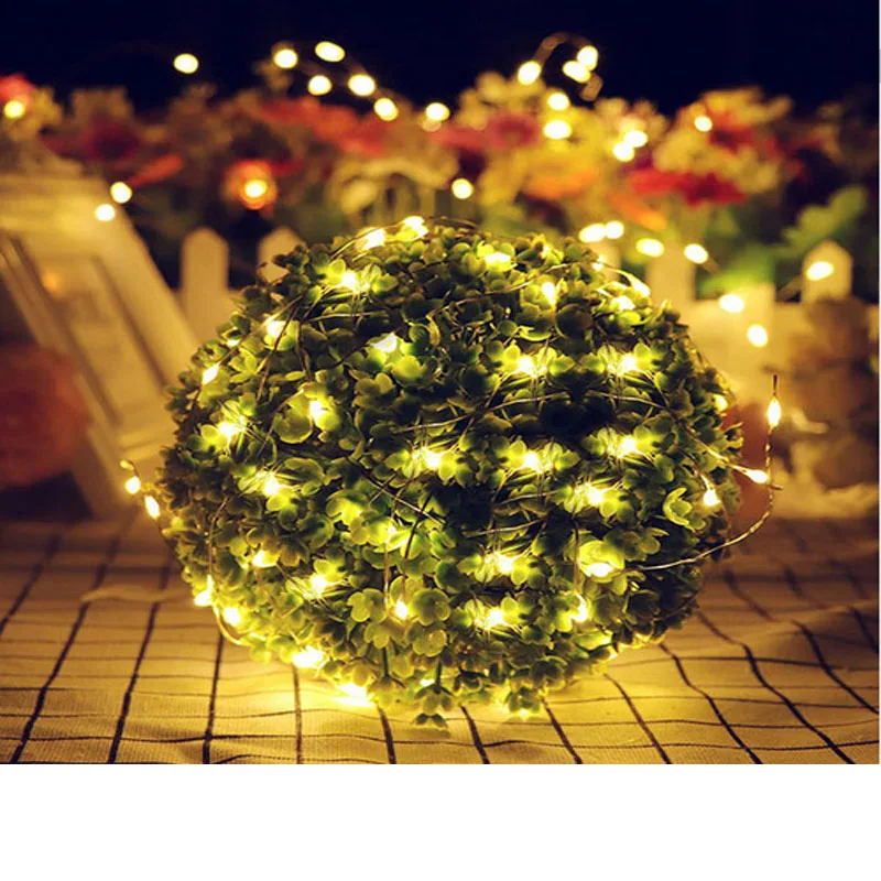 LED String lights 5M 10M  silver Wire Battery USB Holiday lighting Fairy Garland For Christmas Tree Wedding Party Decoration