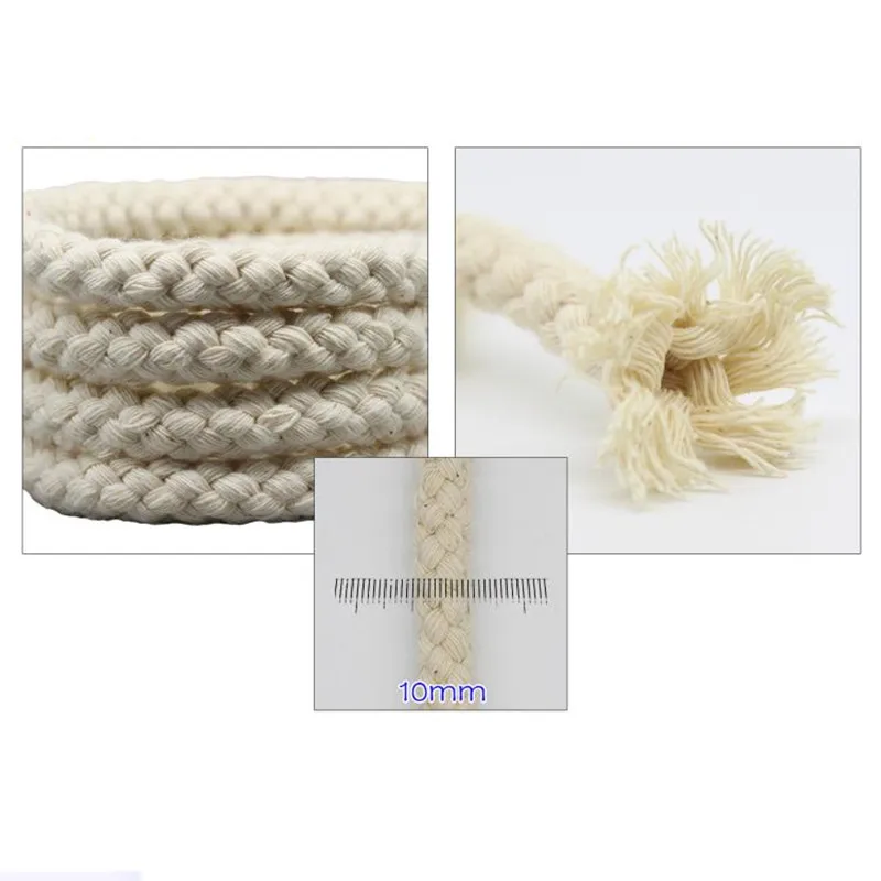 DIY Handmade Weave Rope, Red, White, Black Tied, Knot Cord, Kindergarten Decoration, 100% Cotton, Macrame Cord String, 10mm