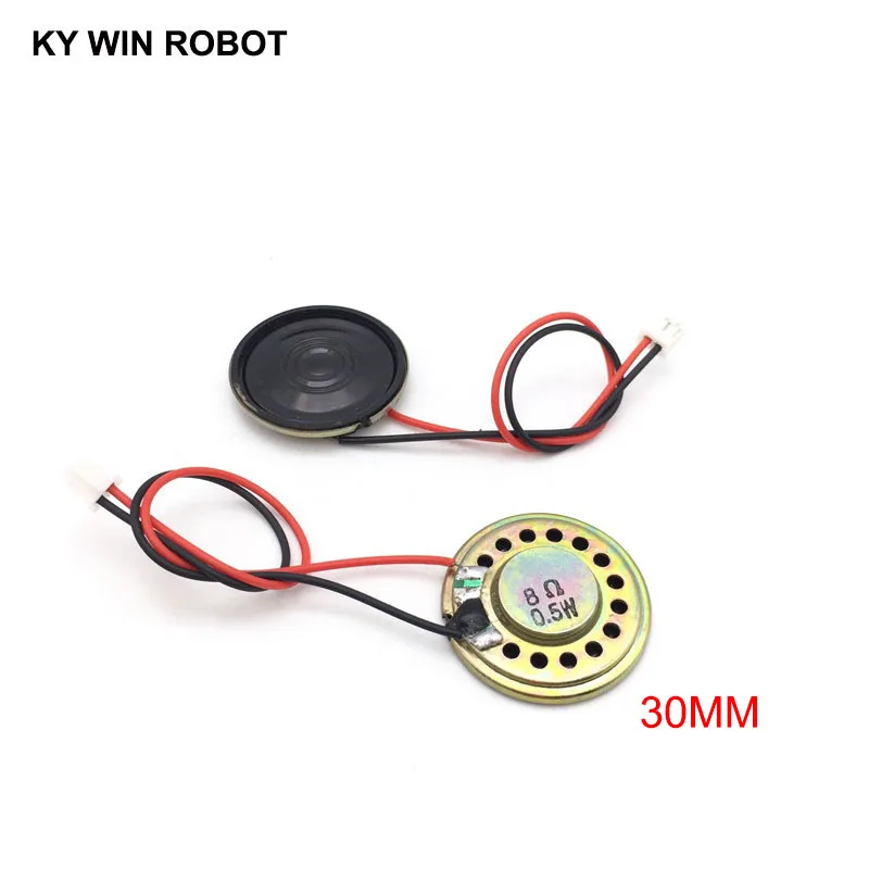 2pcs New Ultra-thin speaker 8 ohms 0.5 watt 0.5W 8R speaker Diameter 30MM 3CM thickness 5MM with PH2.0 terminal wire length 10