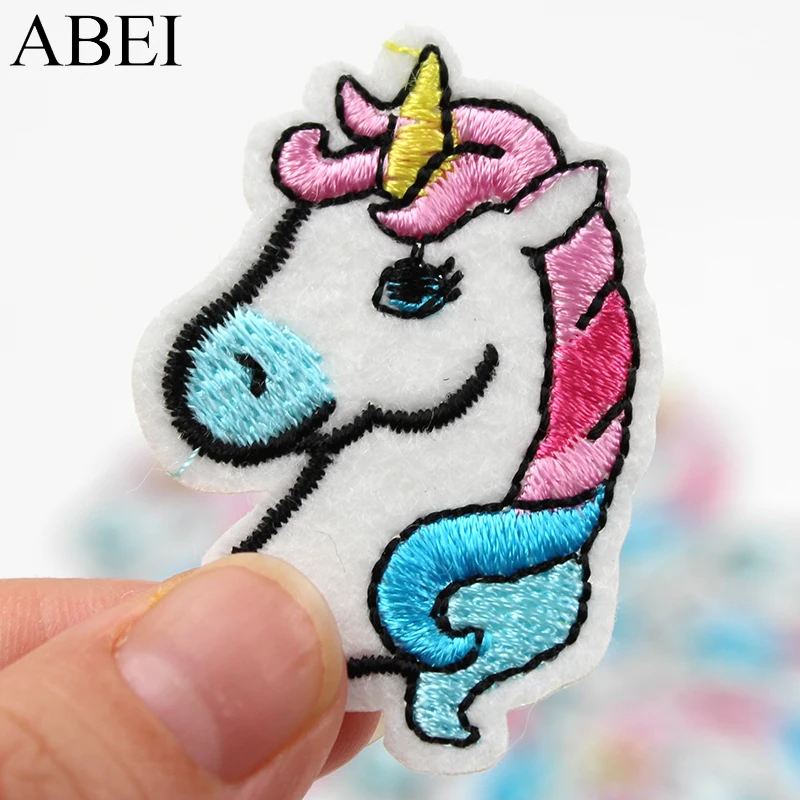 10pcs/lot Top Cartoon Animal Patches Embroidered unicorn Appliques Fabric Stickers for baby clothes bags DIY Patchwork Supplier