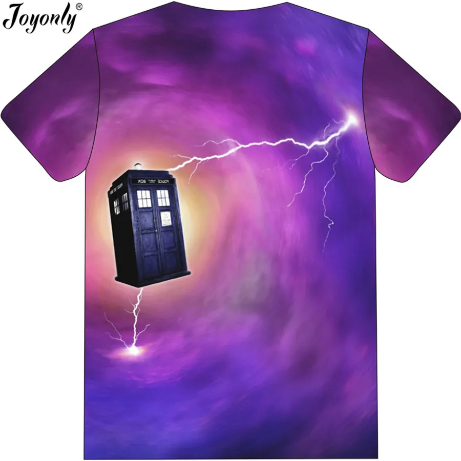 Joyonly Boys Girls Purple Color Galaxy T Shirt Police Public Call Box 3D Printed T-Shirt 2019 Summer Children Funny Space Tshirt