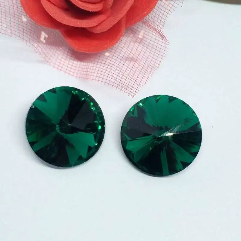 Malachite green Satellite Round Crystal Glass Sewing Pointback Rhinestones DIY Wedding Dress 6mm 8mm 10mm 12mm 14mm 16mm 18mm