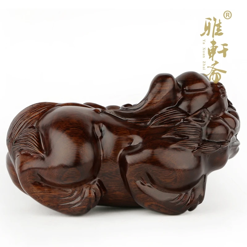 Zhai Gallery mahogany crafts wood carving of Dongyang Zhaocai brave feng shui ornaments solid wood furnishings of a Home Furnish