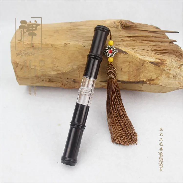 Zhengda purple Tan bamboo wood ebony log incense incense tube wooden barrel censer incense incense appliance tube