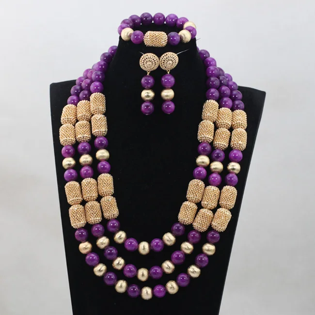 

2017 Latest 16 Colors Available New Nigerian Wedding Beads Jewelry Sets Coral African Costume Jewelry Set for Women Gold ABH216