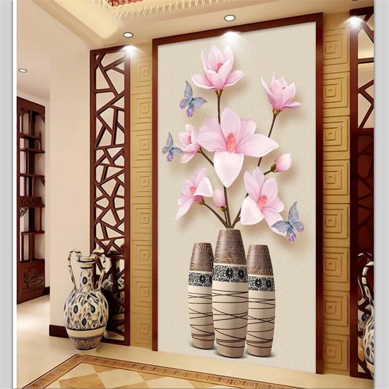 

wellyu Custom wallpaper 3d photo murals papel de parede relief magnolia flower porch living room decoration painting wallpaper