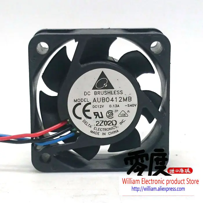 

Original Delta AUB0412MB DC12V 0.13A 40x40x15MM Computer Cooling Fan