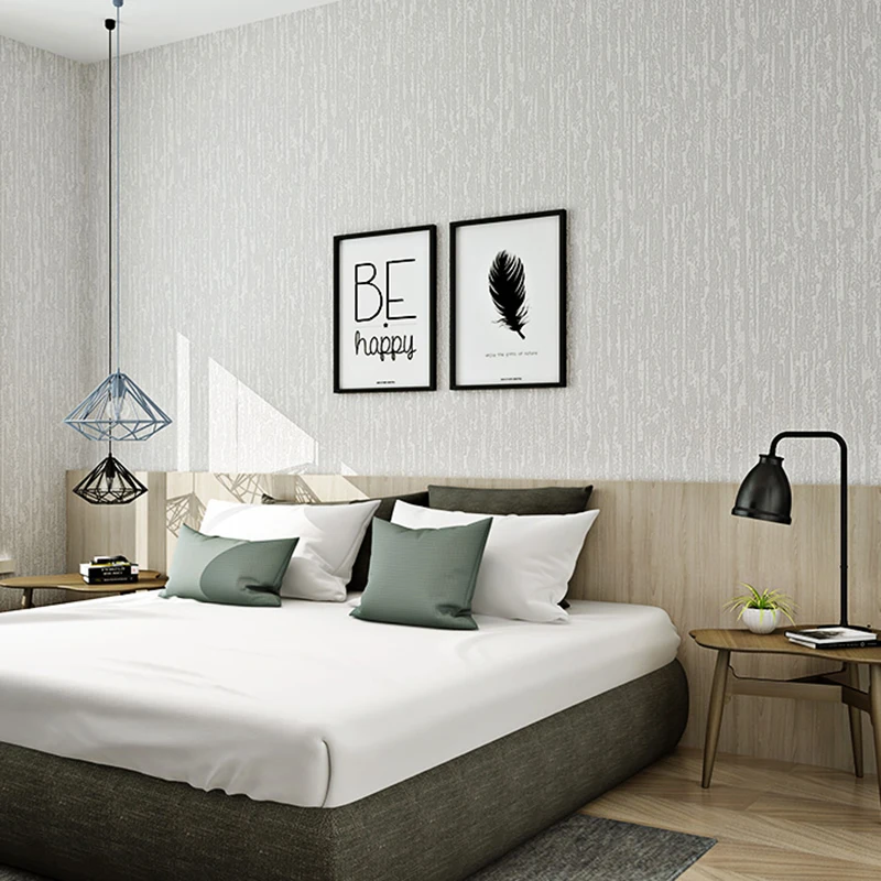 Solid Color 3D Embossed Textured Wallpaper Modern Flocking Non-woven Wall Paper Roll Living Room Wallpaper For Bedroom Walls