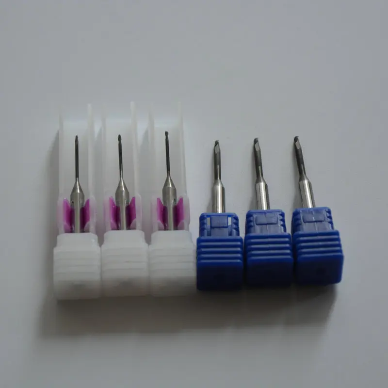 3pcs 0.6mm/ 1.0mm/ 2.0mm dental milling burs for Roland DXW50 CAD CAM milling system for cutting zirconia blocks