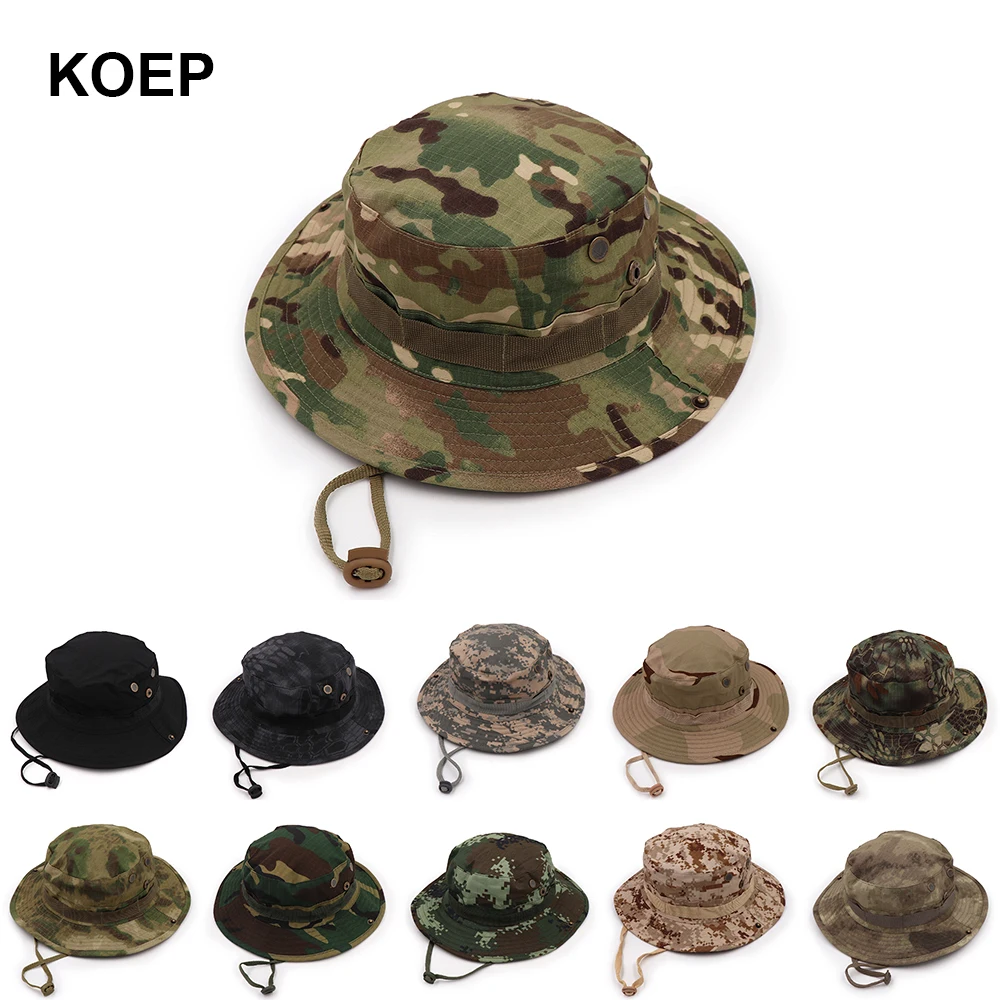 KOEP Nepalese Boonie Hats Camouflage Tree Bucket Hat Accessories Men Cap