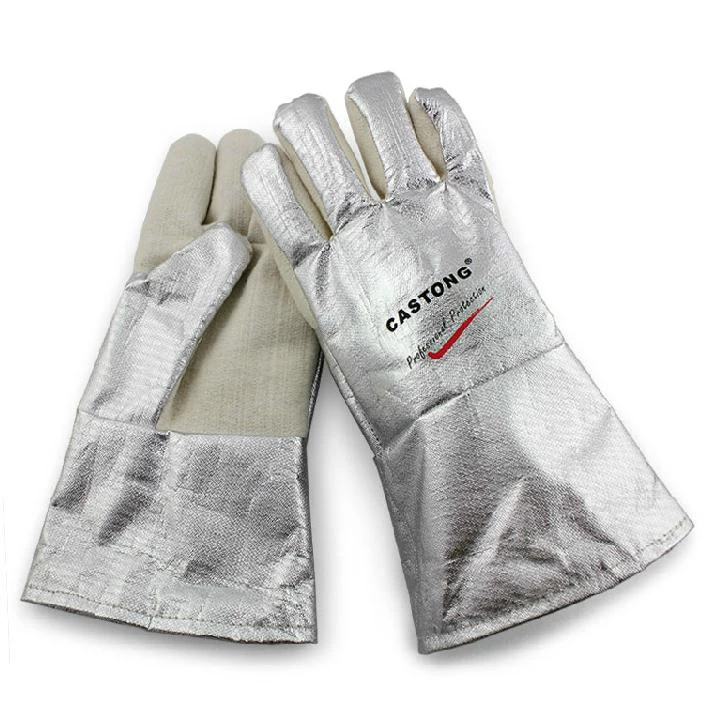 EN407 High Temperature flame resistant Aluminized Welding Gloves Oven gloves Heat resistant gloves