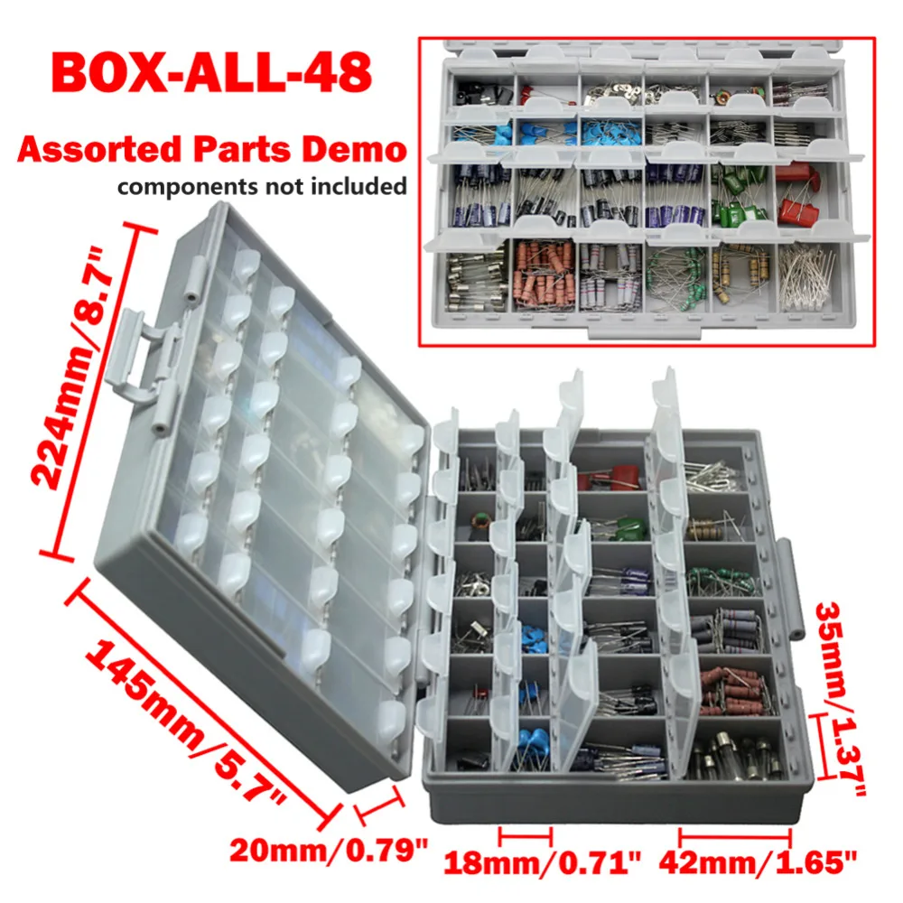 AideTek-Caja organizadora para manualidades, tapas de almacenamiento de cuentas, caja vacía SMD SMT, montaje en superficie, caja de herramientas de